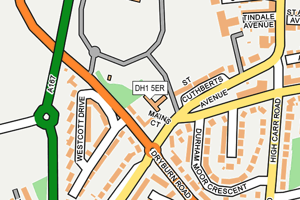 DH1 5ER map - OS OpenMap – Local (Ordnance Survey)