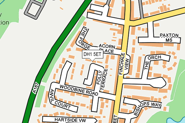 DH1 5ET map - OS OpenMap – Local (Ordnance Survey)