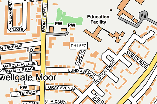 DH1 5EZ map - OS OpenMap – Local (Ordnance Survey)