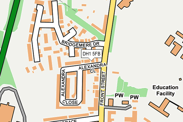 DH1 5FB map - OS OpenMap – Local (Ordnance Survey)