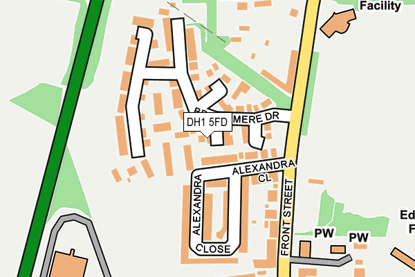 DH1 5FD map - OS OpenMap – Local (Ordnance Survey)