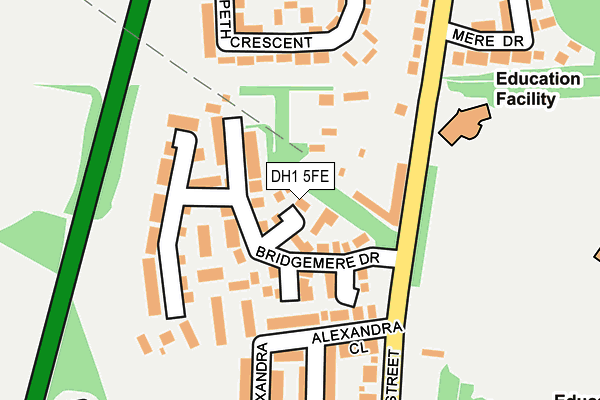 DH1 5FE map - OS OpenMap – Local (Ordnance Survey)