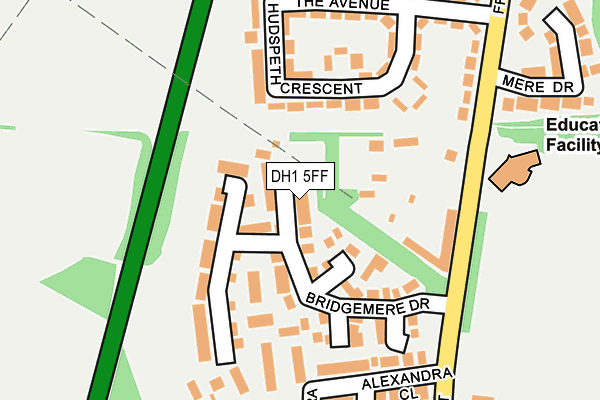 DH1 5FF map - OS OpenMap – Local (Ordnance Survey)