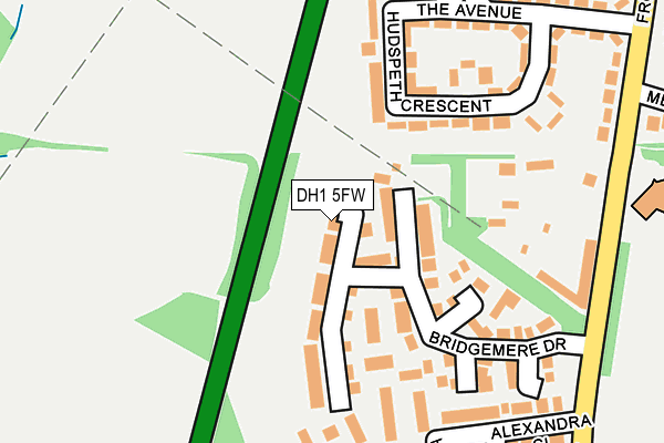 DH1 5FW map - OS OpenMap – Local (Ordnance Survey)