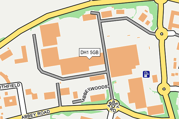 DH1 5GB map - OS OpenMap – Local (Ordnance Survey)