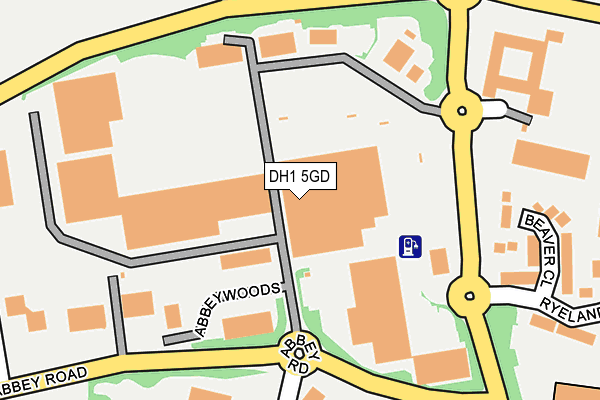 DH1 5GD map - OS OpenMap – Local (Ordnance Survey)