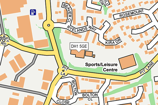 DH1 5GE map - OS OpenMap – Local (Ordnance Survey)