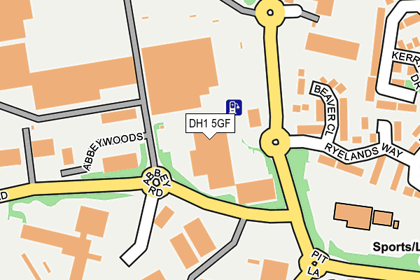 DH1 5GF map - OS OpenMap – Local (Ordnance Survey)