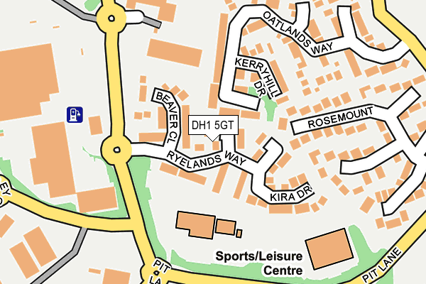 DH1 5GT map - OS OpenMap – Local (Ordnance Survey)