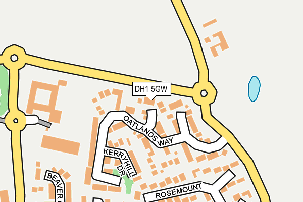 DH1 5GW map - OS OpenMap – Local (Ordnance Survey)