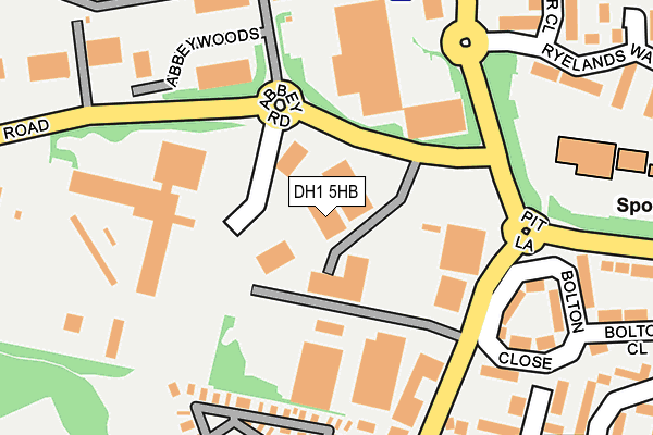 DH1 5HB map - OS OpenMap – Local (Ordnance Survey)