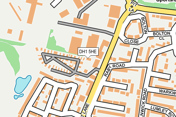 DH1 5HE map - OS OpenMap – Local (Ordnance Survey)