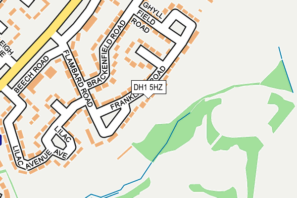 DH1 5HZ map - OS OpenMap – Local (Ordnance Survey)