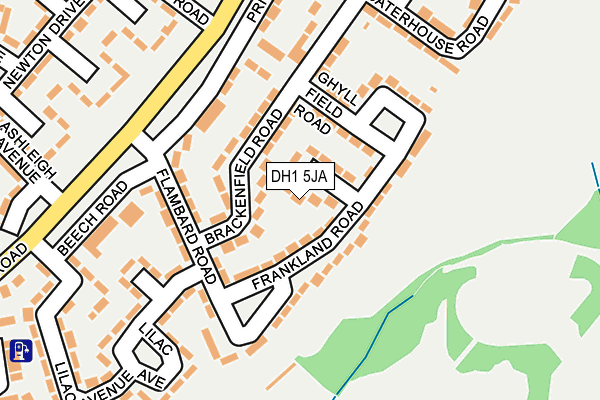 DH1 5JA map - OS OpenMap – Local (Ordnance Survey)