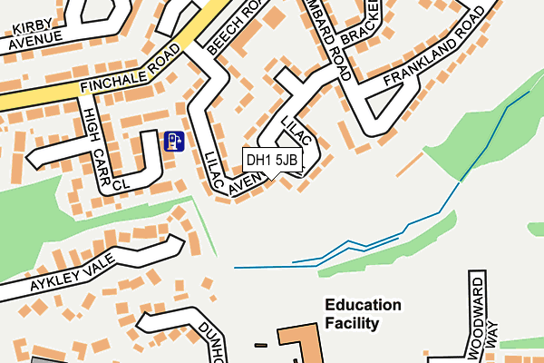 DH1 5JB map - OS OpenMap – Local (Ordnance Survey)