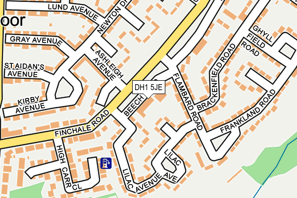 DH1 5JE map - OS OpenMap – Local (Ordnance Survey)