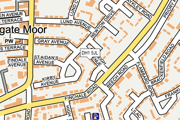 DH1 5JL map - OS OpenMap – Local (Ordnance Survey)