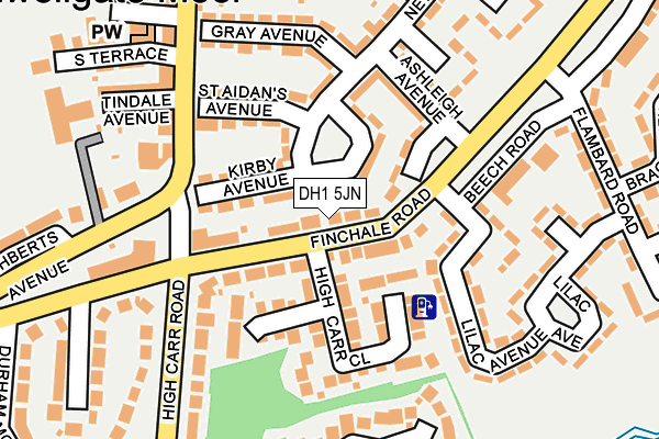 DH1 5JN map - OS OpenMap – Local (Ordnance Survey)