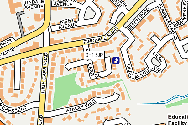 DH1 5JP map - OS OpenMap – Local (Ordnance Survey)