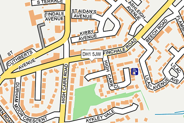 DH1 5JW map - OS OpenMap – Local (Ordnance Survey)