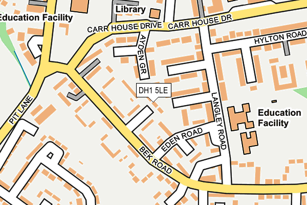 DH1 5LE map - OS OpenMap – Local (Ordnance Survey)