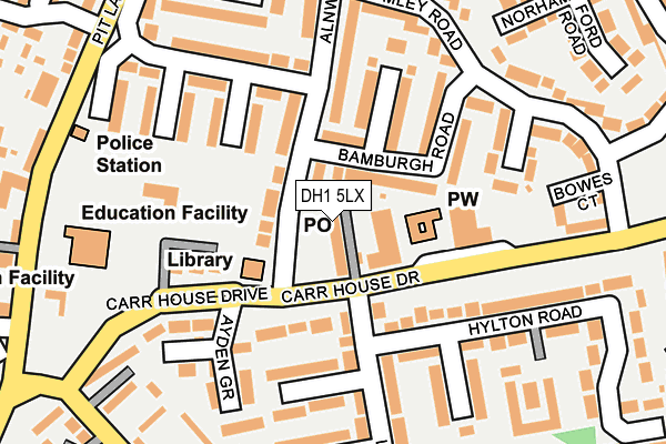 DH1 5LX map - OS OpenMap – Local (Ordnance Survey)