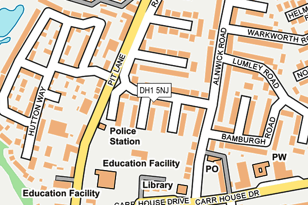 DH1 5NJ map - OS OpenMap – Local (Ordnance Survey)