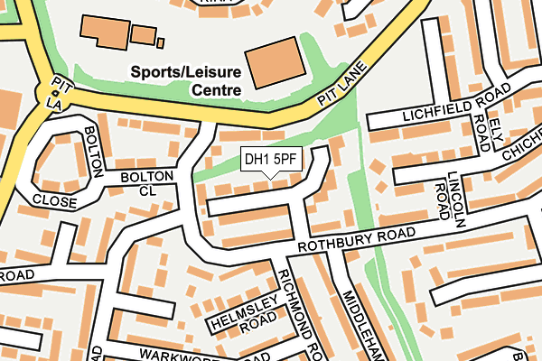 DH1 5PF map - OS OpenMap – Local (Ordnance Survey)