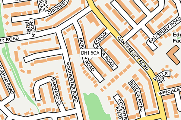 DH1 5QA map - OS OpenMap – Local (Ordnance Survey)