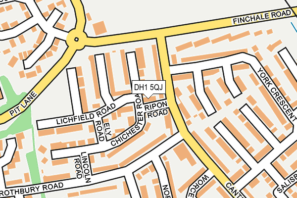 DH1 5QJ map - OS OpenMap – Local (Ordnance Survey)