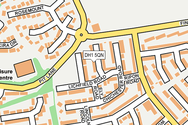 DH1 5QN map - OS OpenMap – Local (Ordnance Survey)