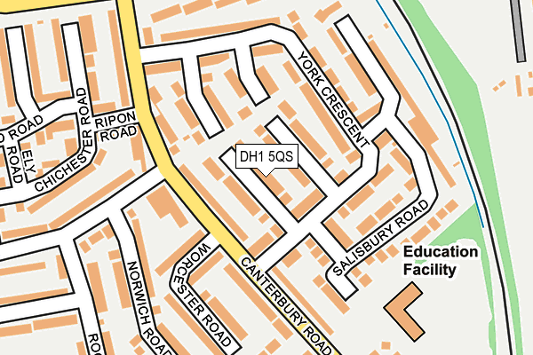 DH1 5QS map - OS OpenMap – Local (Ordnance Survey)