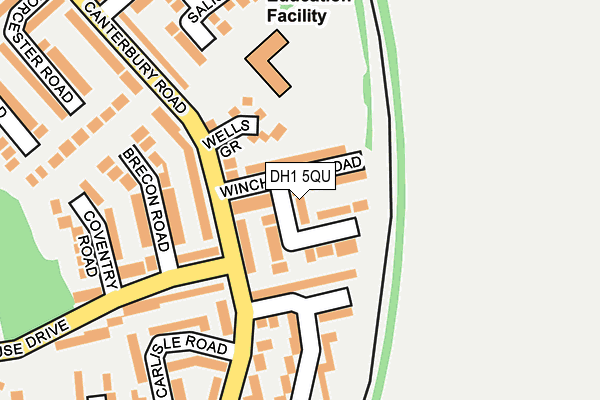 DH1 5QU map - OS OpenMap – Local (Ordnance Survey)