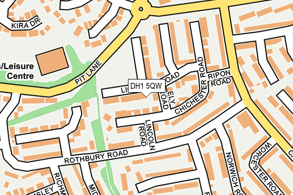 DH1 5QW map - OS OpenMap – Local (Ordnance Survey)