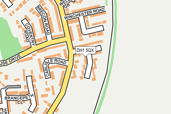 DH1 5QX map - OS OpenMap – Local (Ordnance Survey)