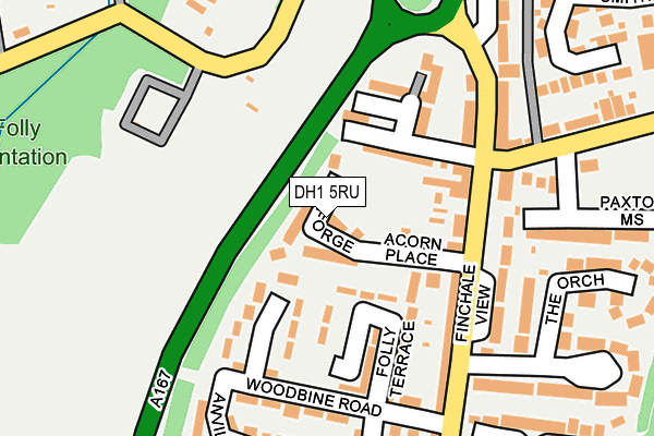 DH1 5RU map - OS OpenMap – Local (Ordnance Survey)