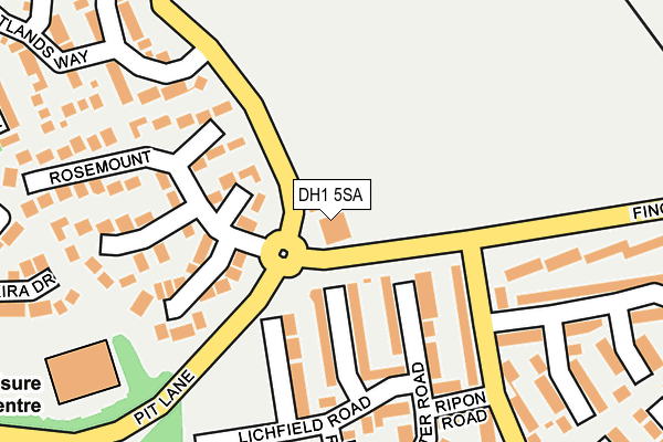 DH1 5SA map - OS OpenMap – Local (Ordnance Survey)
