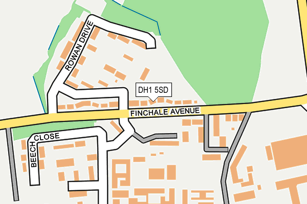 DH1 5SD map - OS OpenMap – Local (Ordnance Survey)