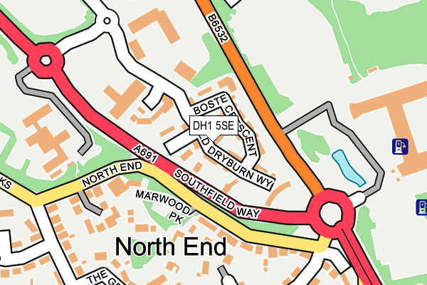 DH1 5SE map - OS OpenMap – Local (Ordnance Survey)