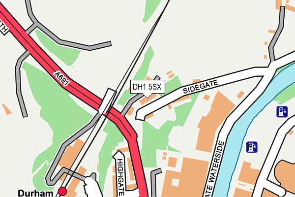 DH1 5SX map - OS OpenMap – Local (Ordnance Survey)