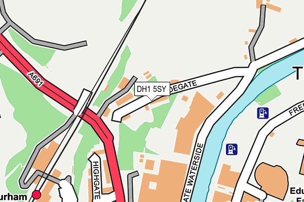 DH1 5SY map - OS OpenMap – Local (Ordnance Survey)