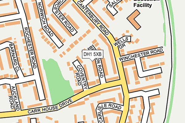 DH1 5XB map - OS OpenMap – Local (Ordnance Survey)