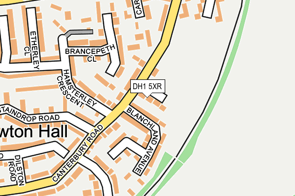 DH1 5XR map - OS OpenMap – Local (Ordnance Survey)