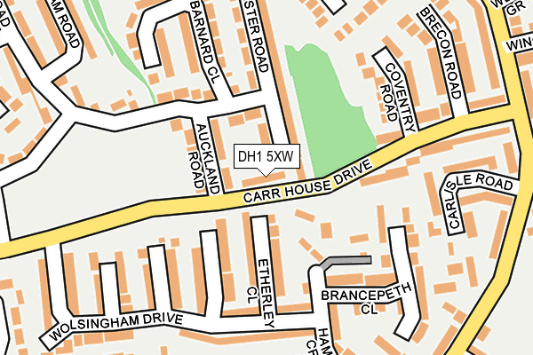 DH1 5XW map - OS OpenMap – Local (Ordnance Survey)