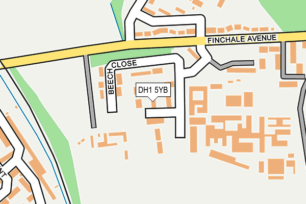 DH1 5YB map - OS OpenMap – Local (Ordnance Survey)