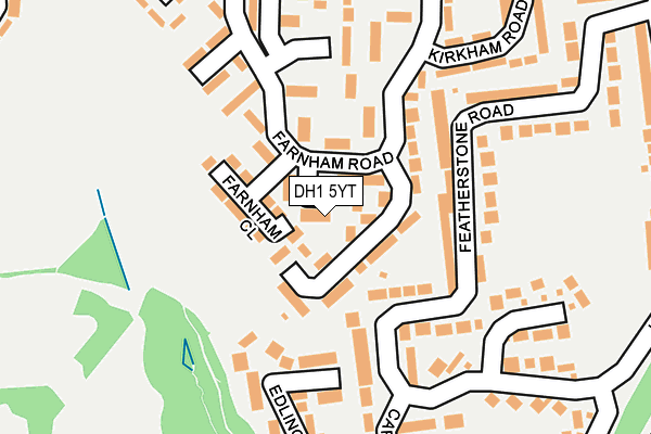 DH1 5YT map - OS OpenMap – Local (Ordnance Survey)
