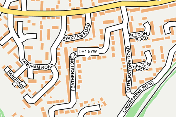 DH1 5YW map - OS OpenMap – Local (Ordnance Survey)