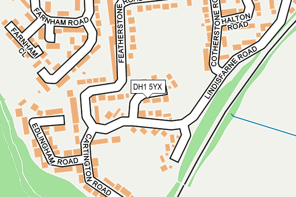 DH1 5YX map - OS OpenMap – Local (Ordnance Survey)