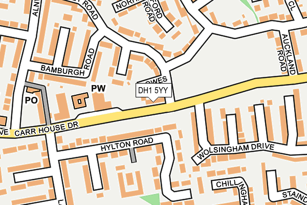 DH1 5YY map - OS OpenMap – Local (Ordnance Survey)