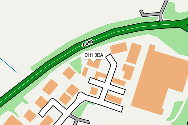 DH1 9DA map - OS OpenMap – Local (Ordnance Survey)